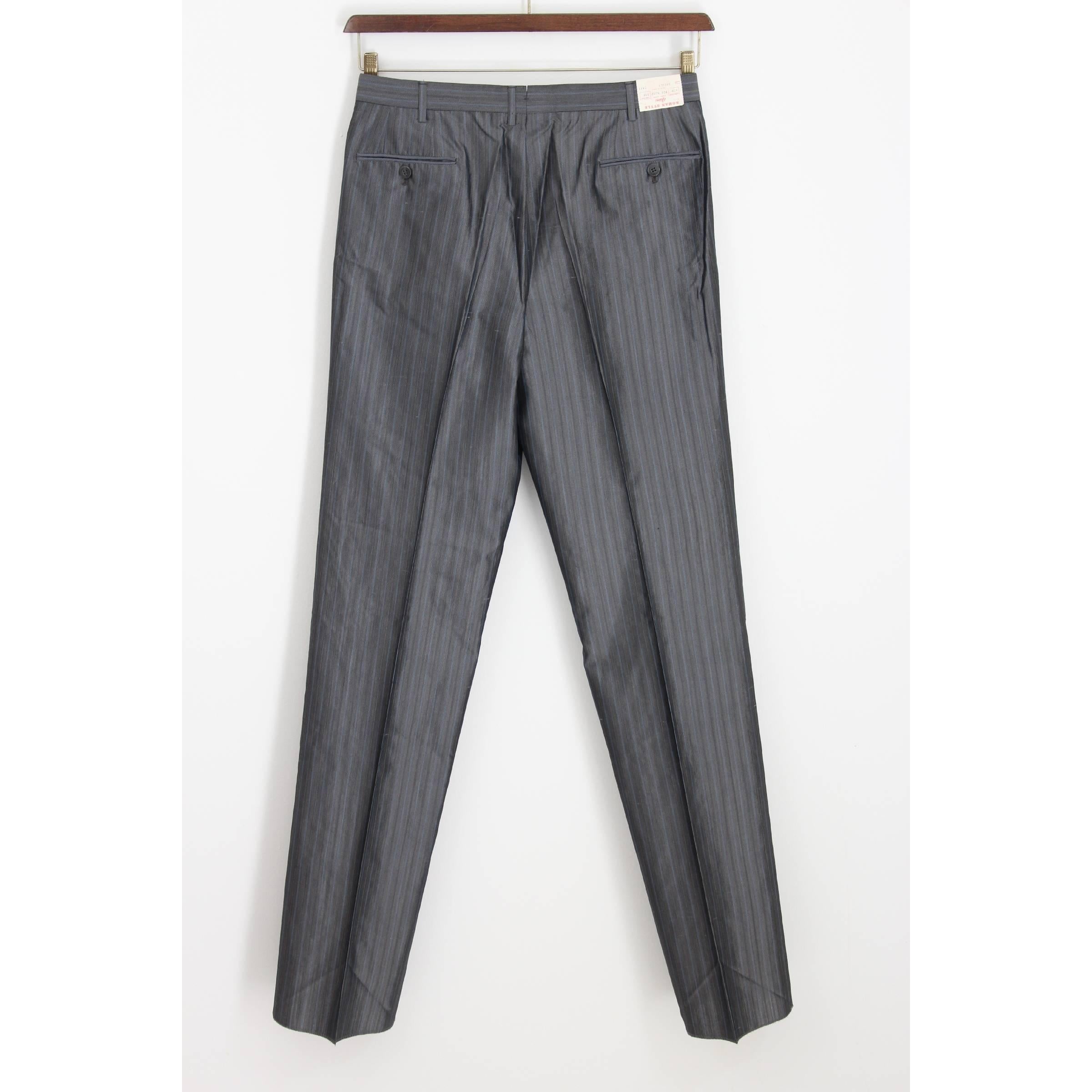 Brioni Suit Pants Jacket Trousers Pinstripe Vintage Gray Silk 2