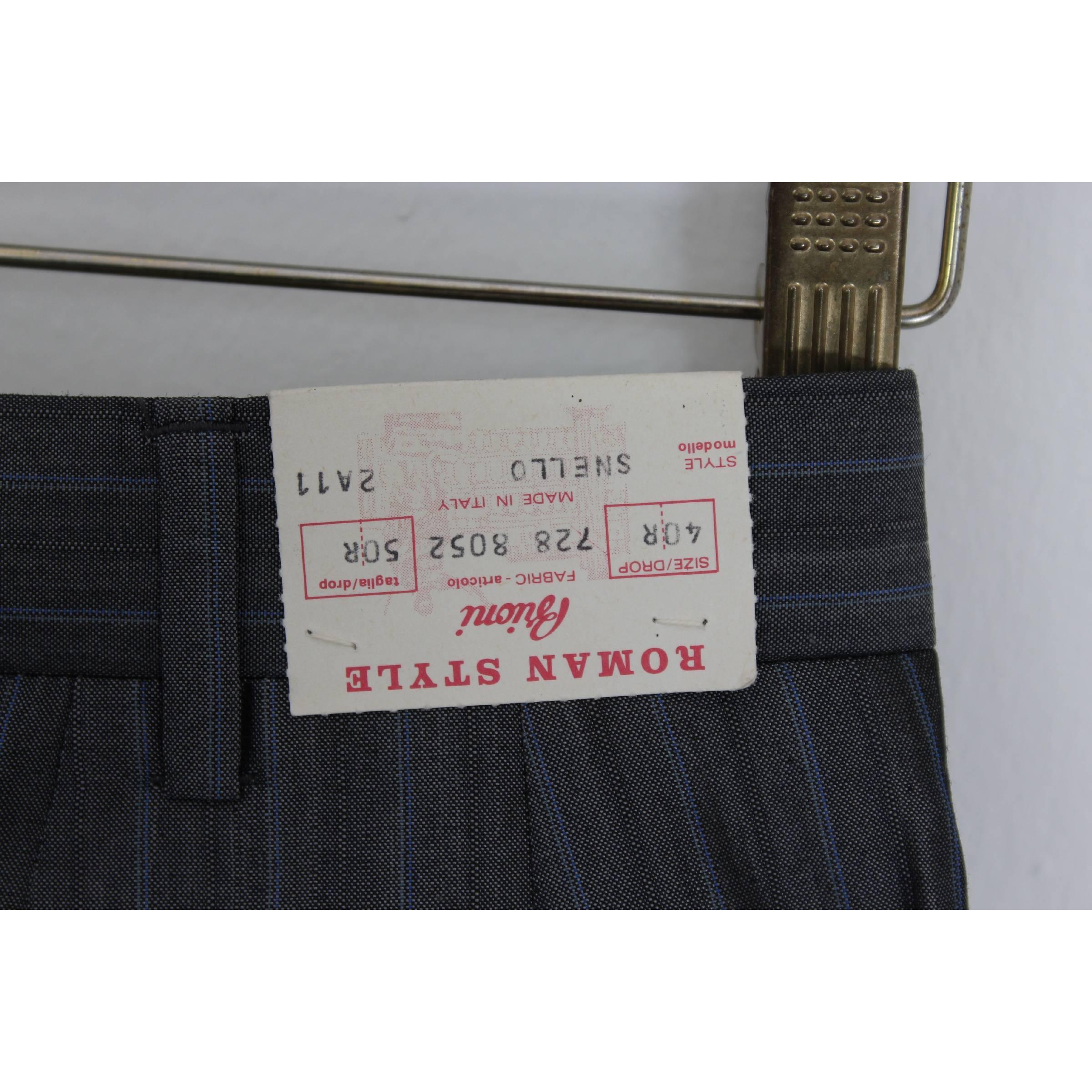 Brioni Suit Pants Jacket Trousers Pinstripe Vintage Gray Silk  4