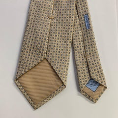 BRIONI Tan Blue Geometric Silk Tie Clip