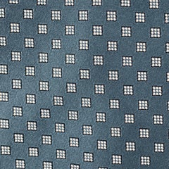 BRIONI Teal Square Print Silk Tie