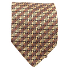 BRIONI Tie Ties Men's Silk Necktie Brown Black Gold