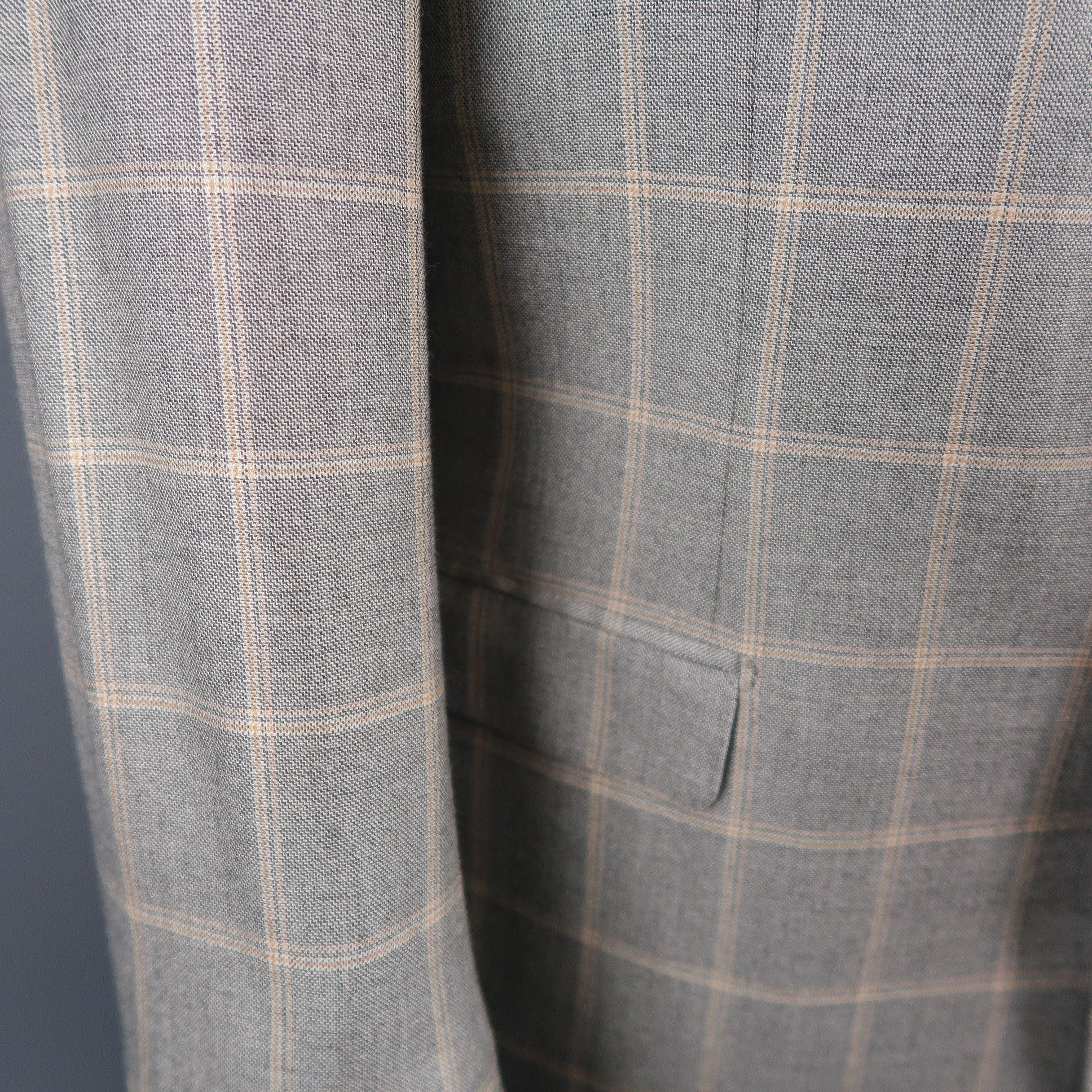 BRIONI US 40 / IT 50 Gray Window Pane Blazer / Sport Coat Pour hommes en vente