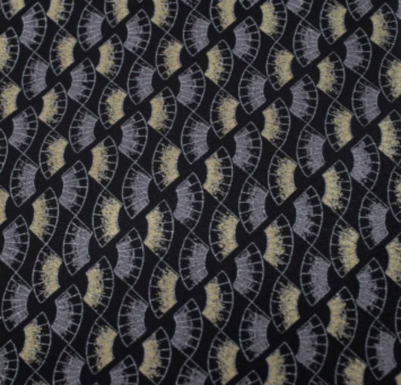 Nero Cravatta in seta vintage di Brioni con motivo in lamina metallica e nera in vendita