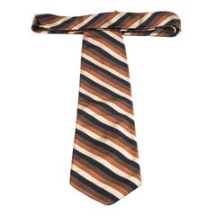 Brioni Vintage - Jacquard de soie rayé multicolore