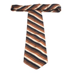 Brioni Vintage Multicolor Striped Jacquard Silk Tie