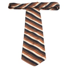 Brioni Vintage Multicolor Striped Jacquard Silk Tie
