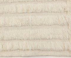"Brique" Contemporary Moroccan Solid Cream Hand-Knotted Rug by Doris Leslie Blau