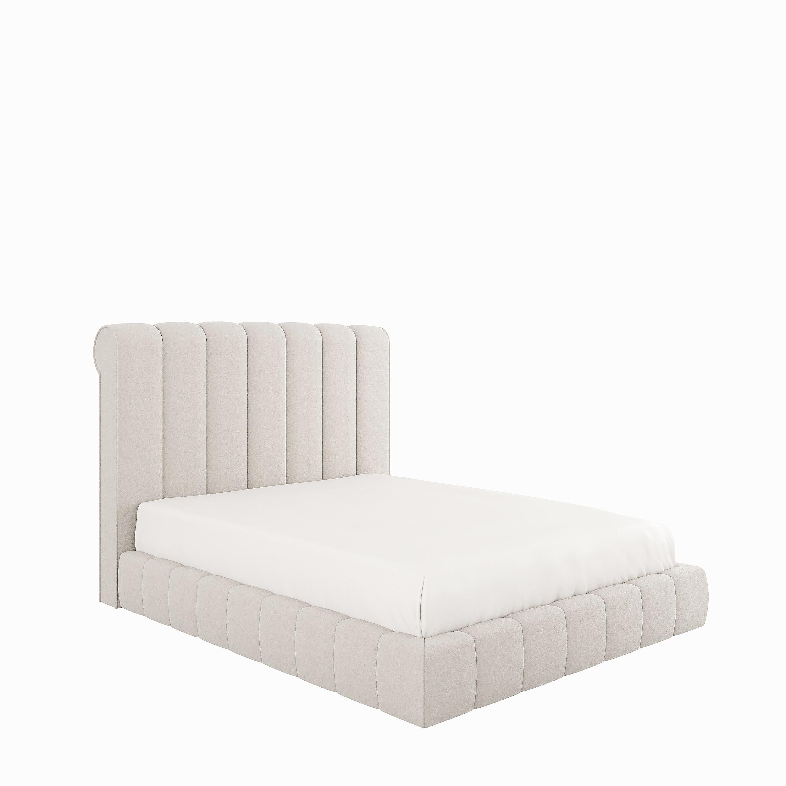 BRISA bed with upholstered headboard and base In New Condition For Sale In Frazão, Porto