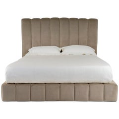 BRISA bed with upholstered headboard and base