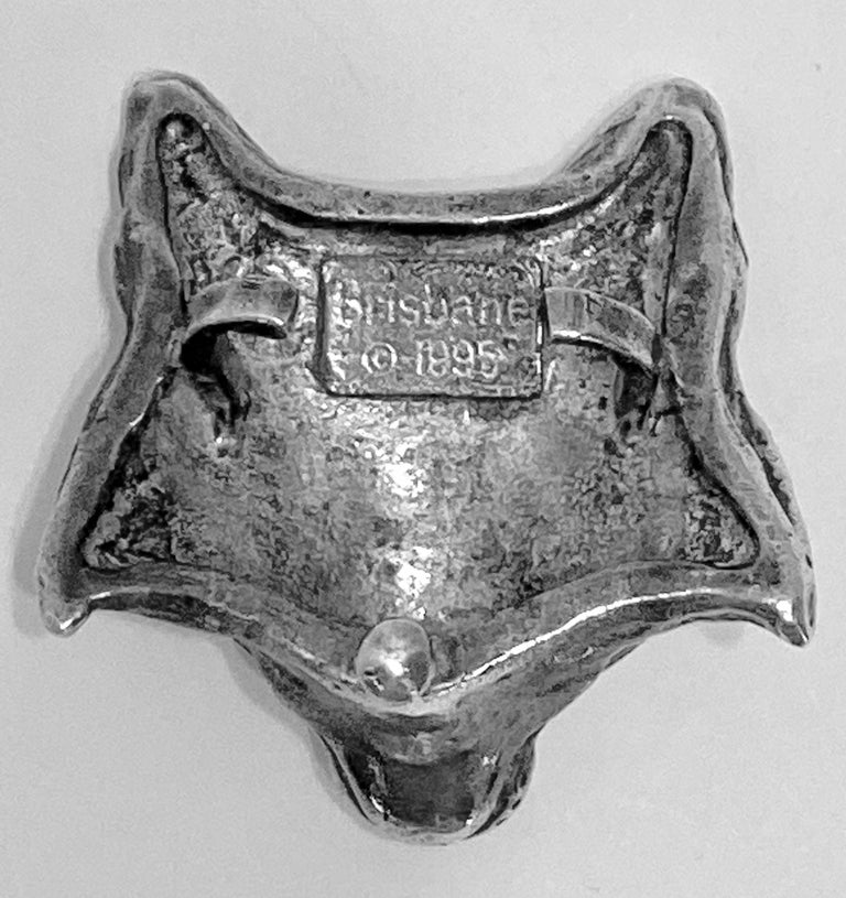 Brisbane "1995" Silver Plated "Fox" Belt Buckle For Sale at 1stDibs