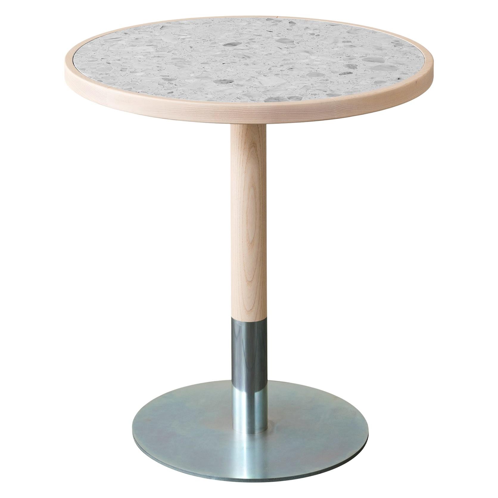 Briscola Table with Statuario White Ceramic Top & Black Ash Base, Miniforms Lab