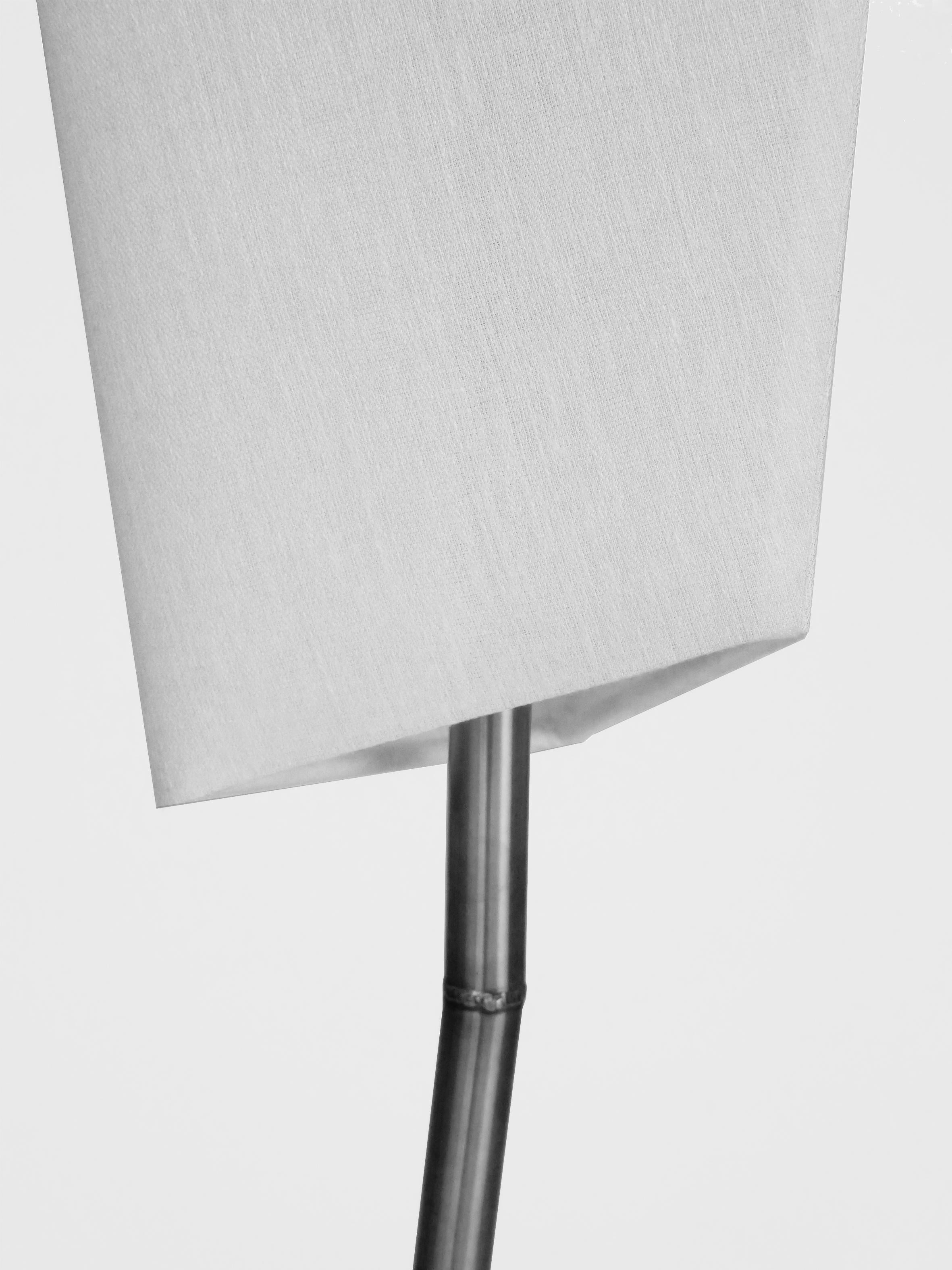 Brushed Brisé Floor Lamp by ROCHE & FRÈRES For Sale