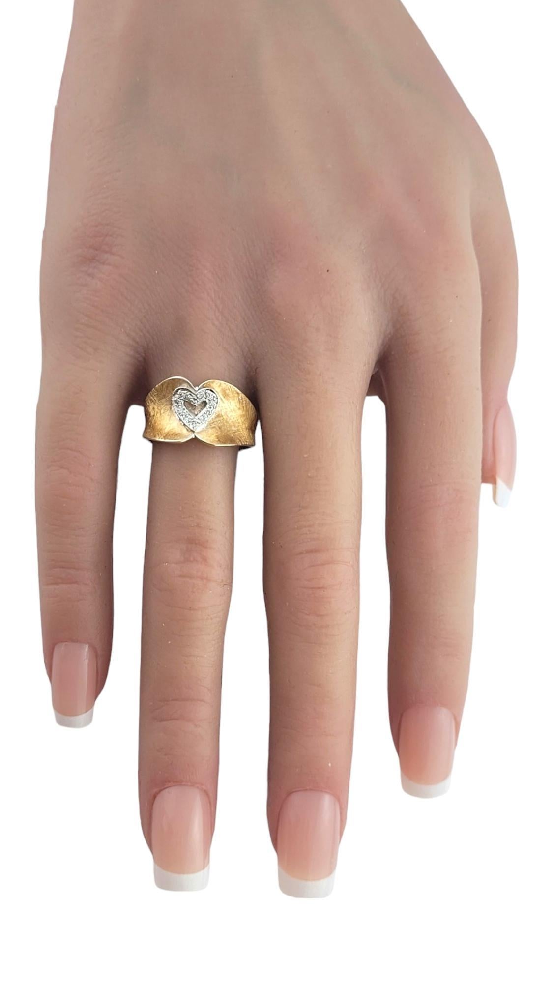 Bristol 14K Yellow Gold Diamond Heart Ring Size 7.5 #18051 In Good Condition For Sale In Washington Depot, CT