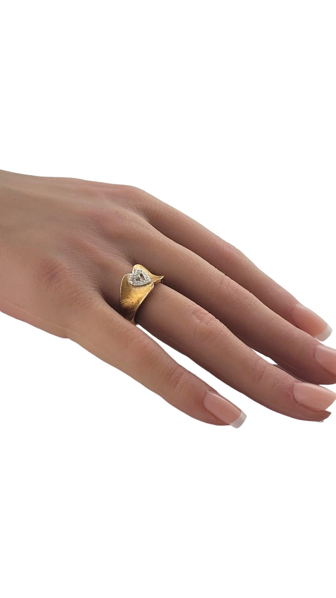 Women's Bristol 14K Yellow Gold Diamond Heart Ring Size 7.5 #18051 For Sale