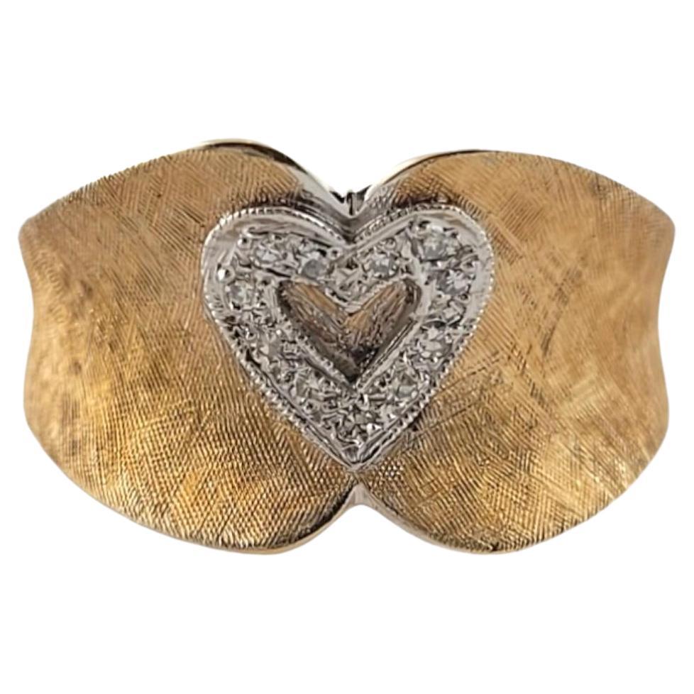 Bristol 14K Yellow Gold Diamond Heart Ring Size 7.5 #18051