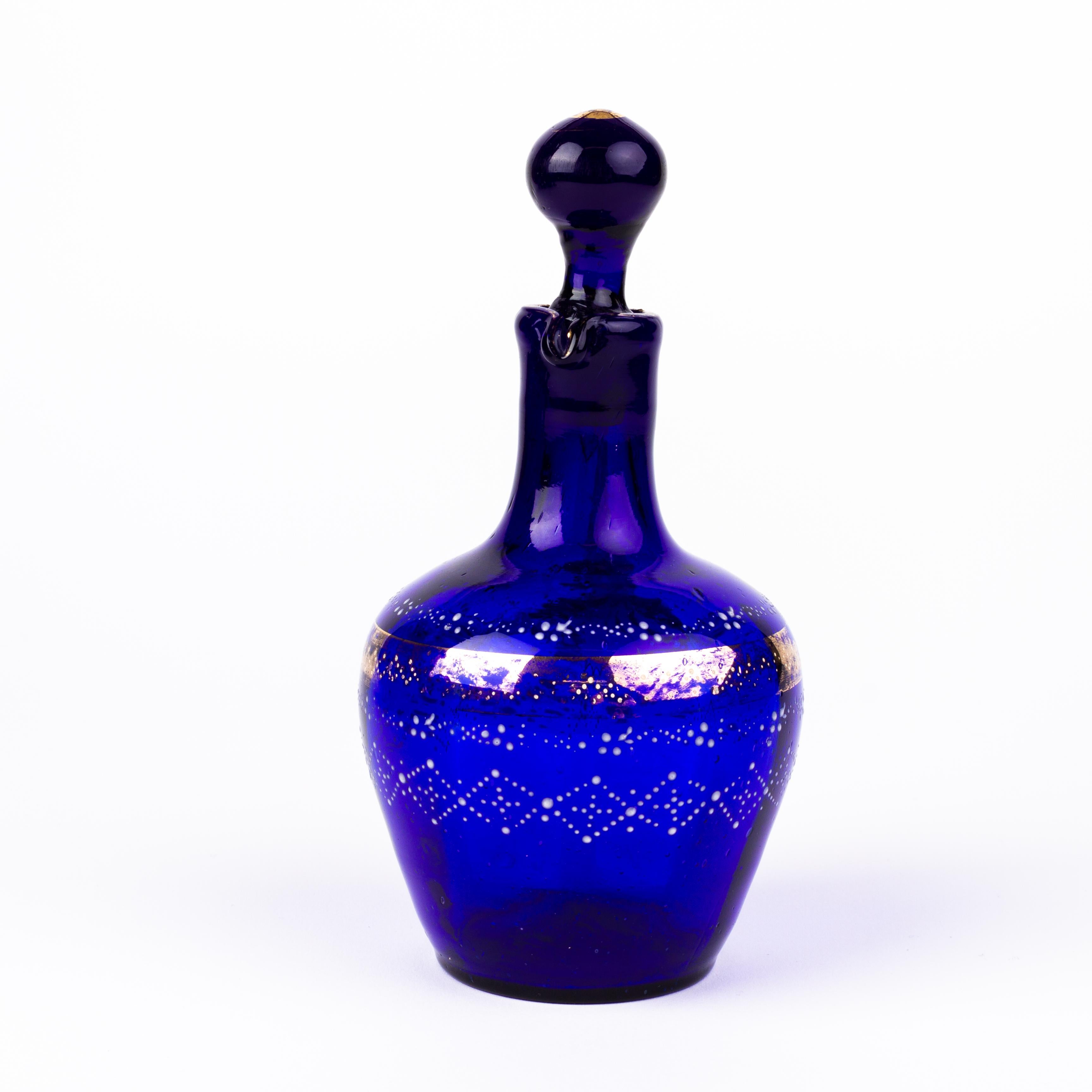 Bristol Blue Victorian Glass Decanter 19th Century For Sale 1