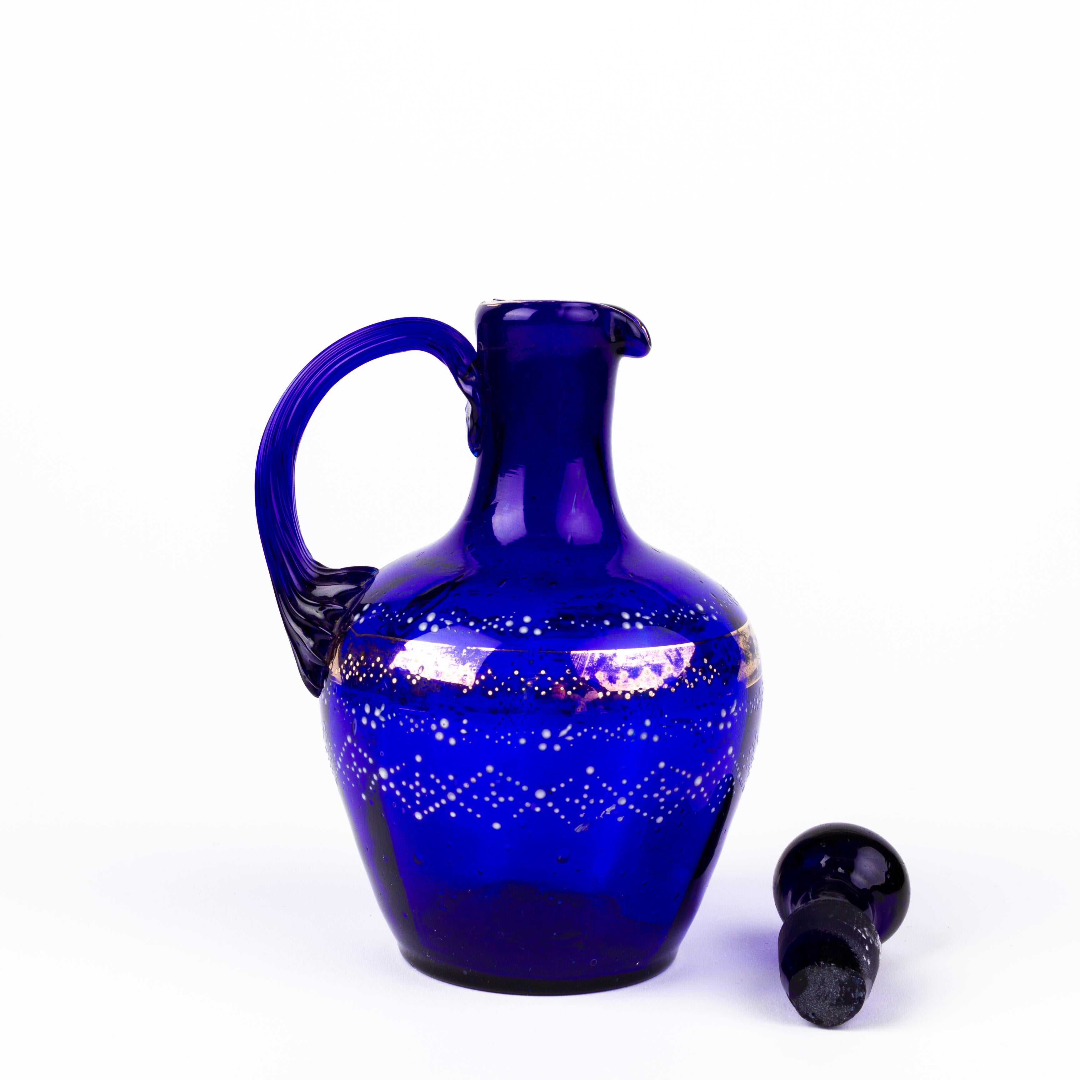 Bristol Blue Victorian Glass Decanter 19th Century For Sale 2