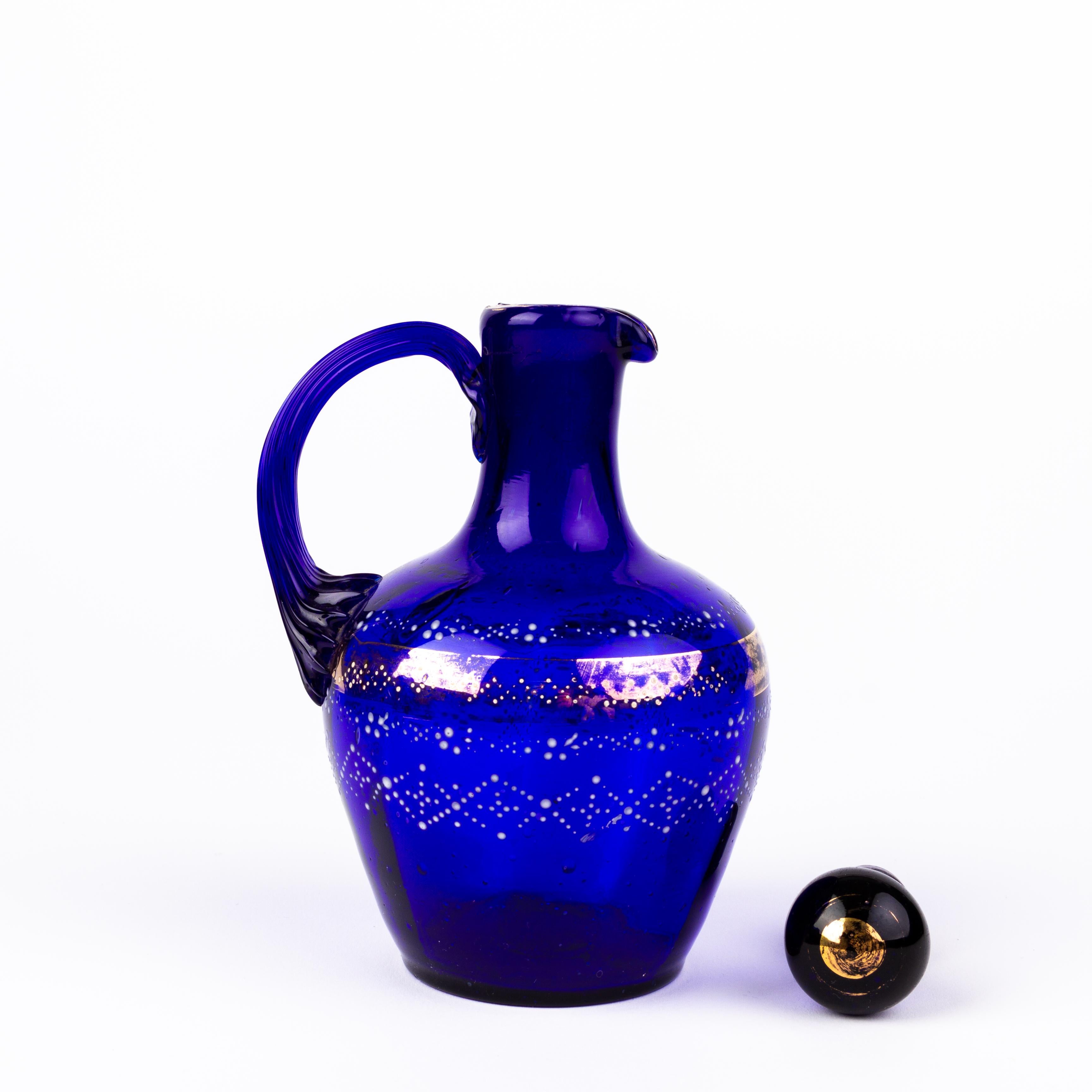 Bristol Blue Victorian Glass Decanter 19th Century 2