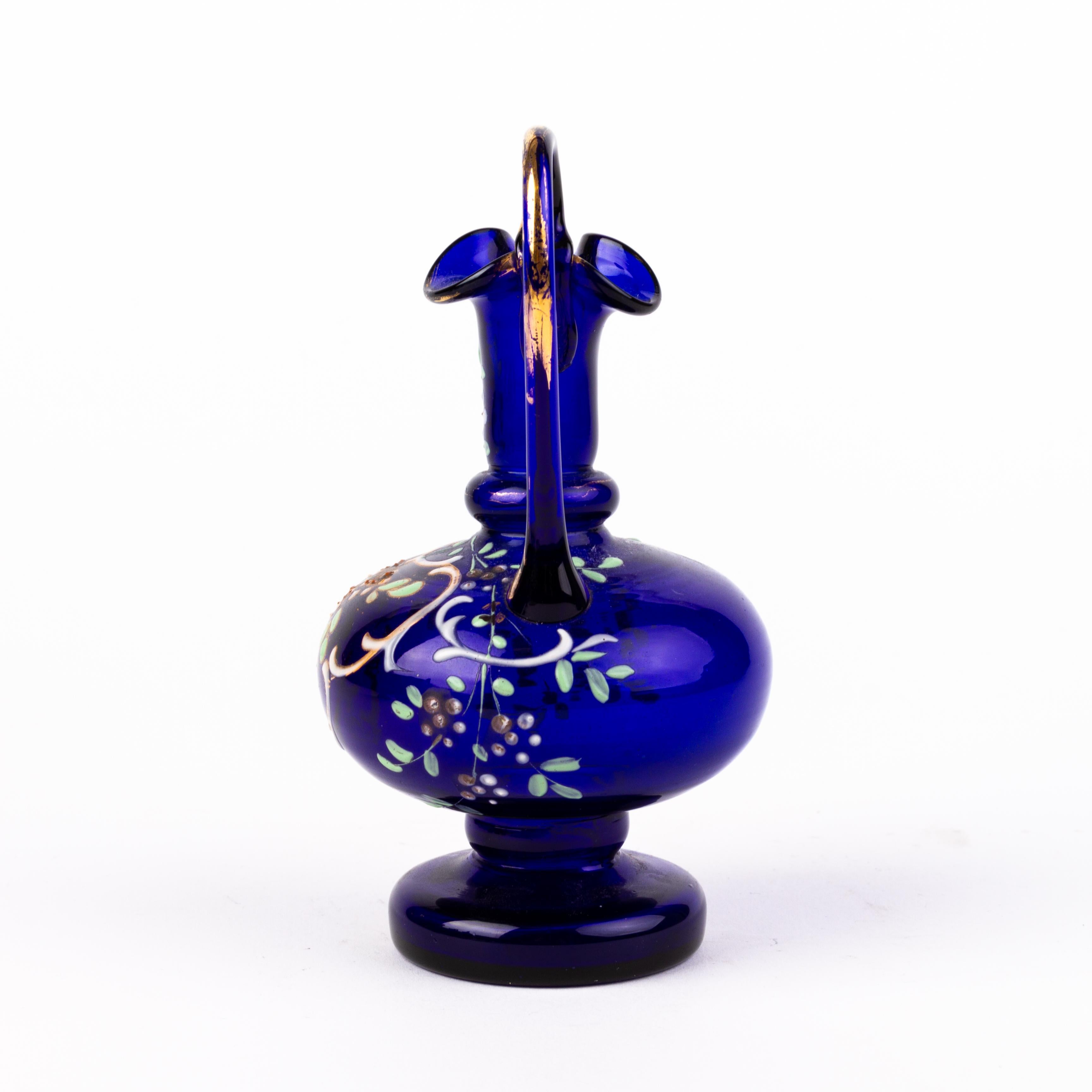 Bristol Blue Victorian Glass Ewer 19th Century 2