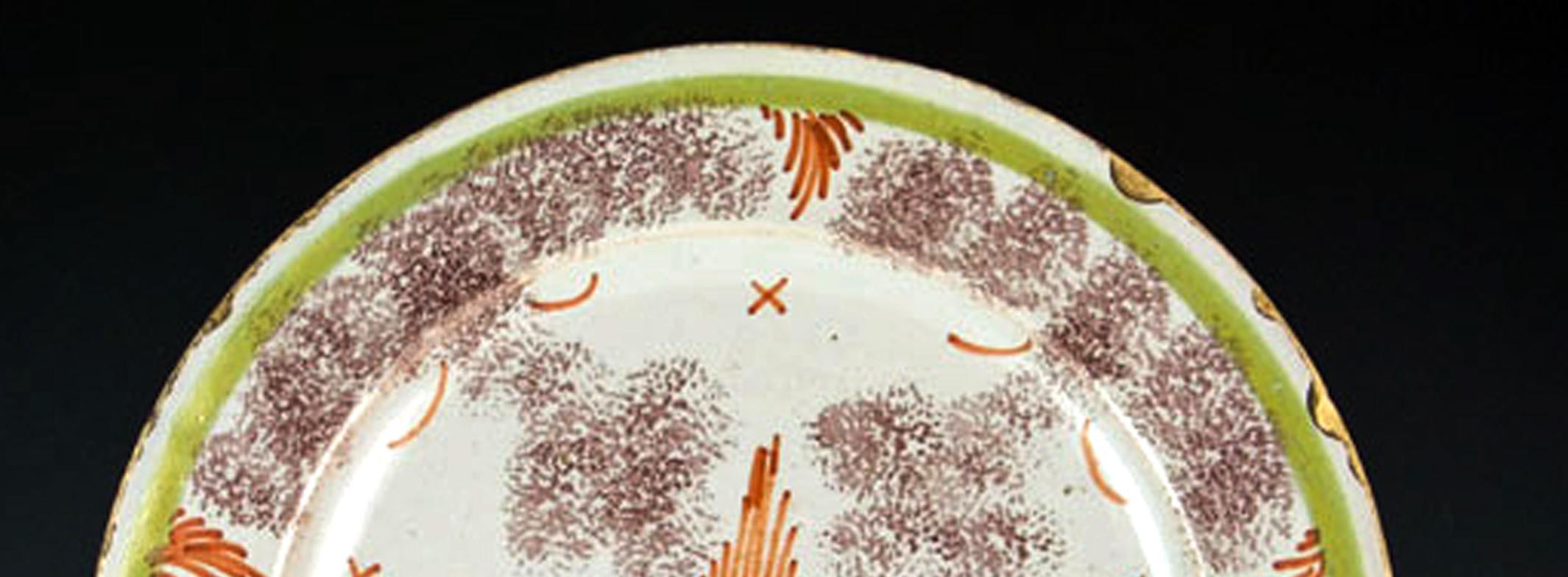Georgien Assiette étoile inhabituelle de Bristol Delftware du 18e siècle en vente