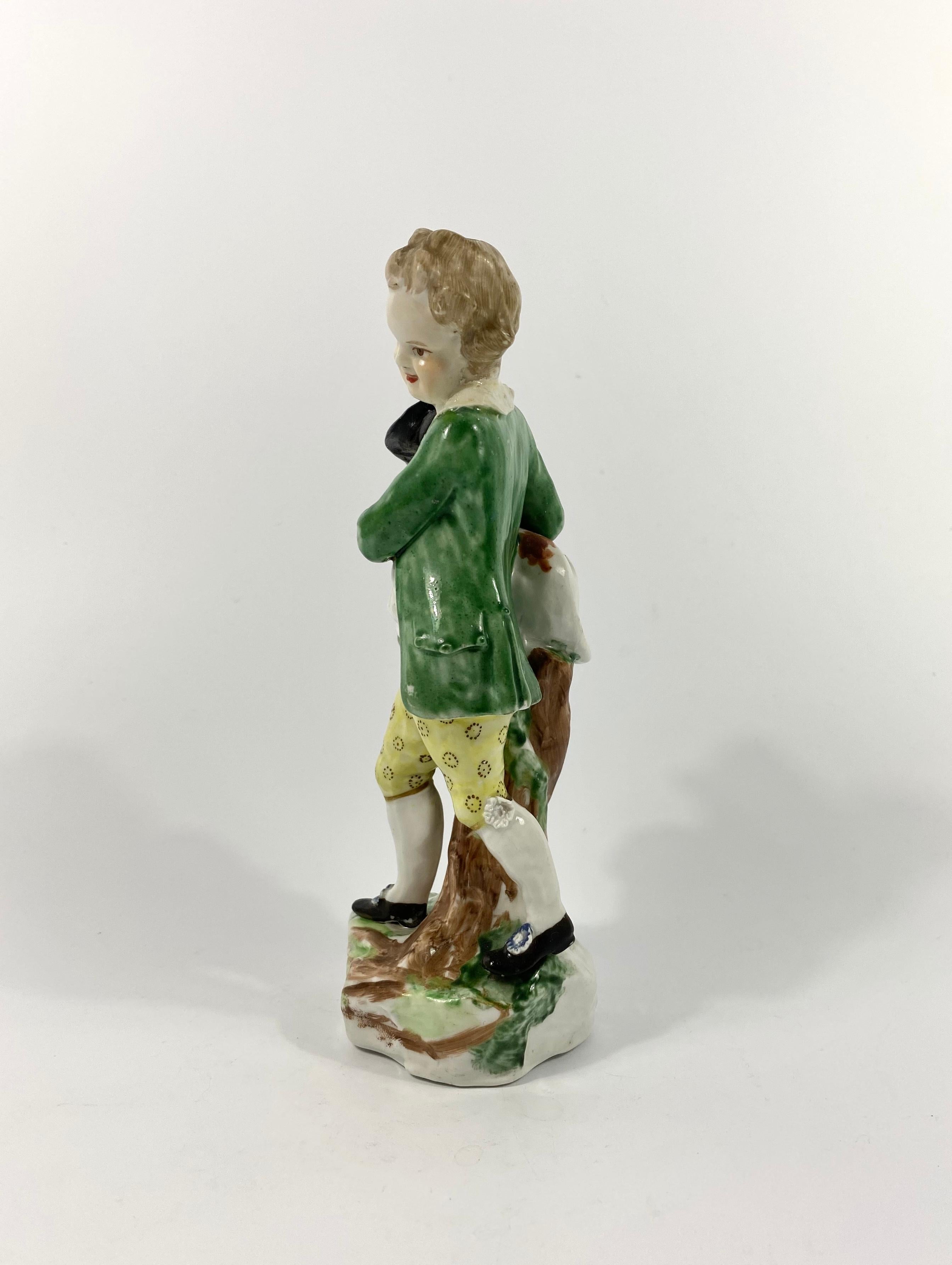 English Bristol Porcelain Figure of a Boy, circa 1775