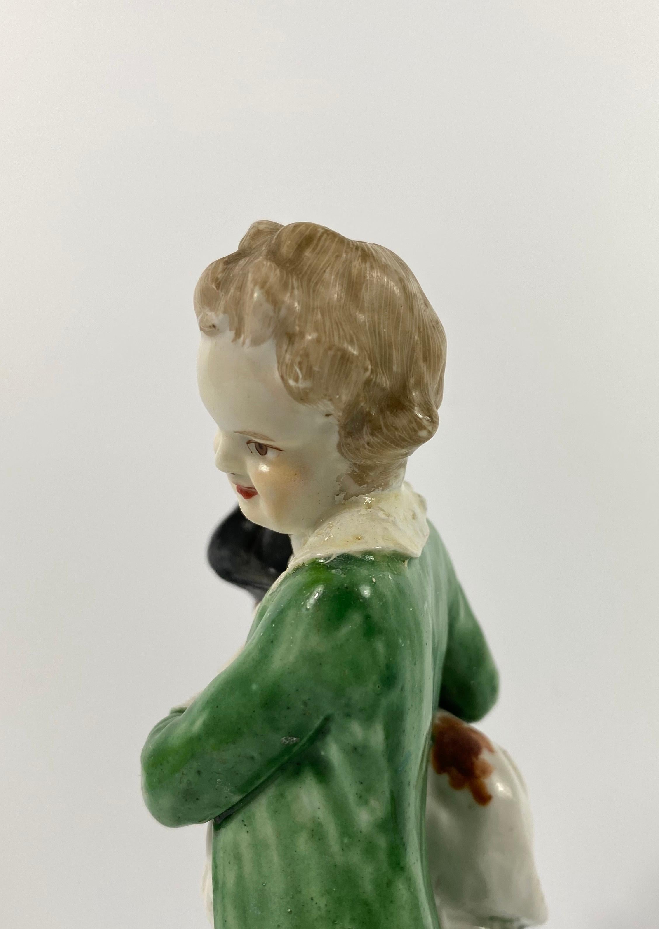 Fired Bristol Porcelain Figure of a Boy, circa 1775