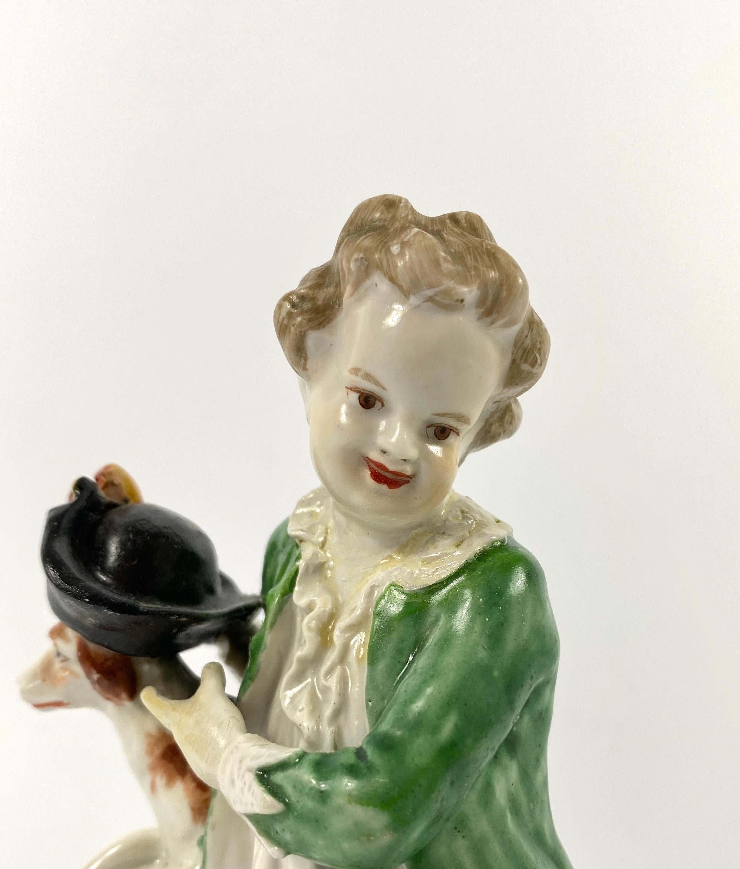 Bristol Porcelain Figure of a Boy, circa 1775 In Good Condition In Gargrave, North Yorkshire