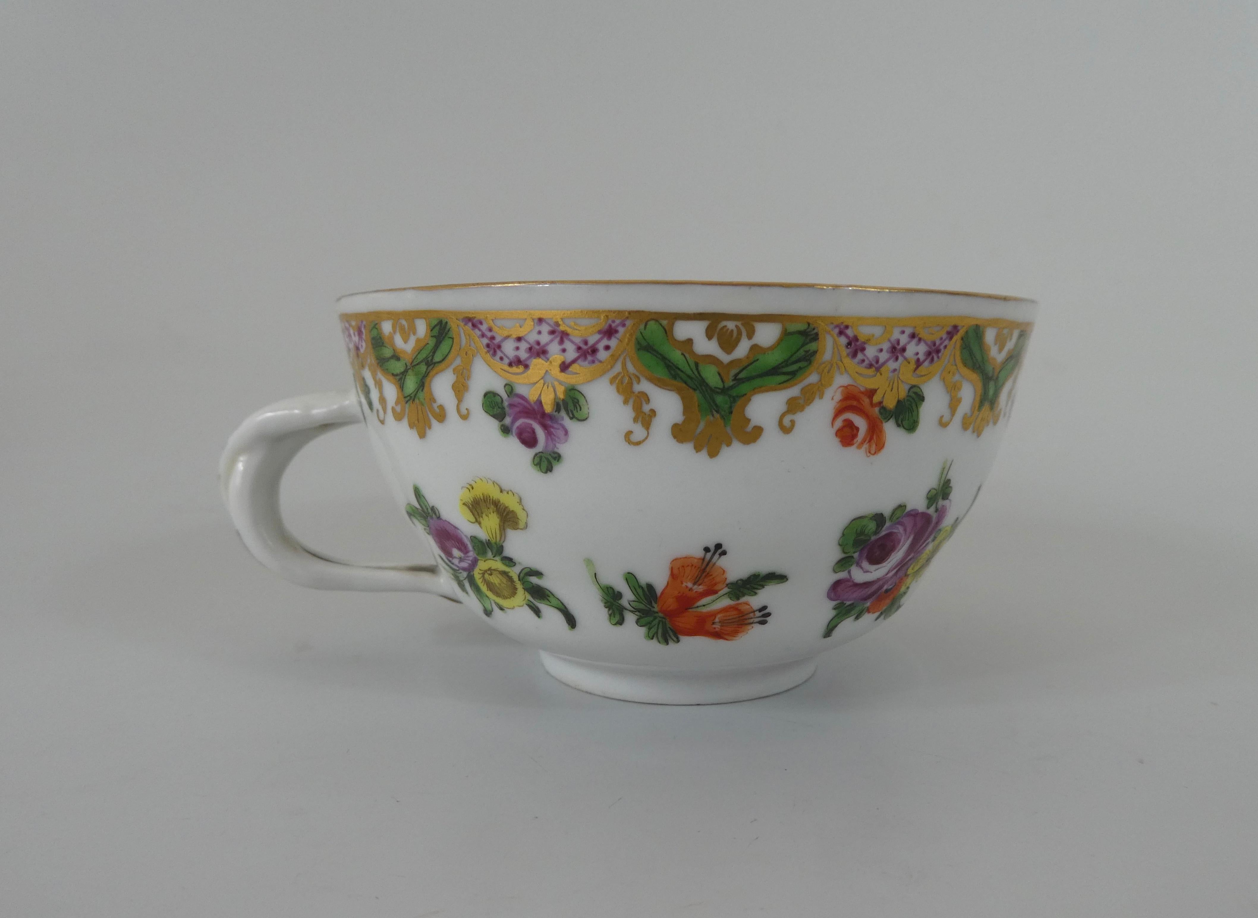 Bristol Porcelain ‘Ludlow Service’, Cup, Saucer & Spoon, circa 1775 1