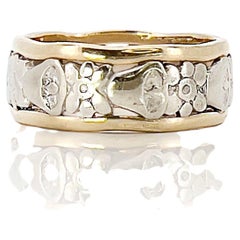 Bristol Two Tone Wedding Bells Vintage, Retro Ring, Size 6