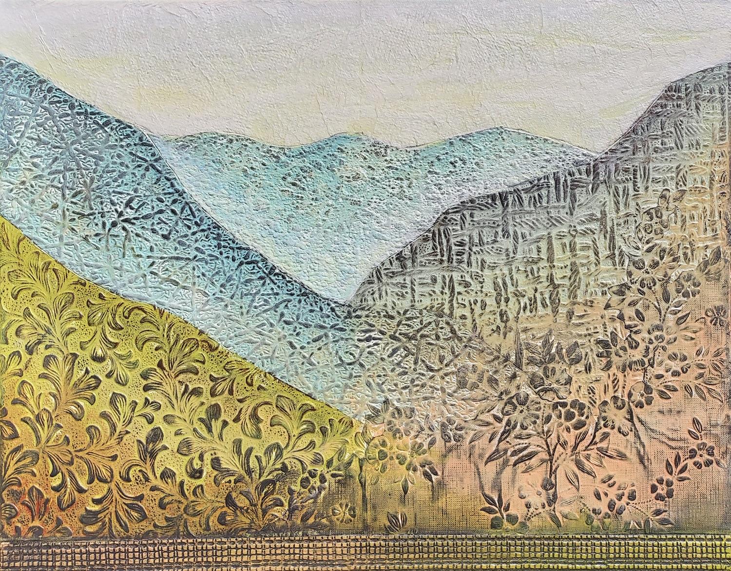 Thanksgiving, Originalgemälde – Mixed Media Art von Brit J Oie