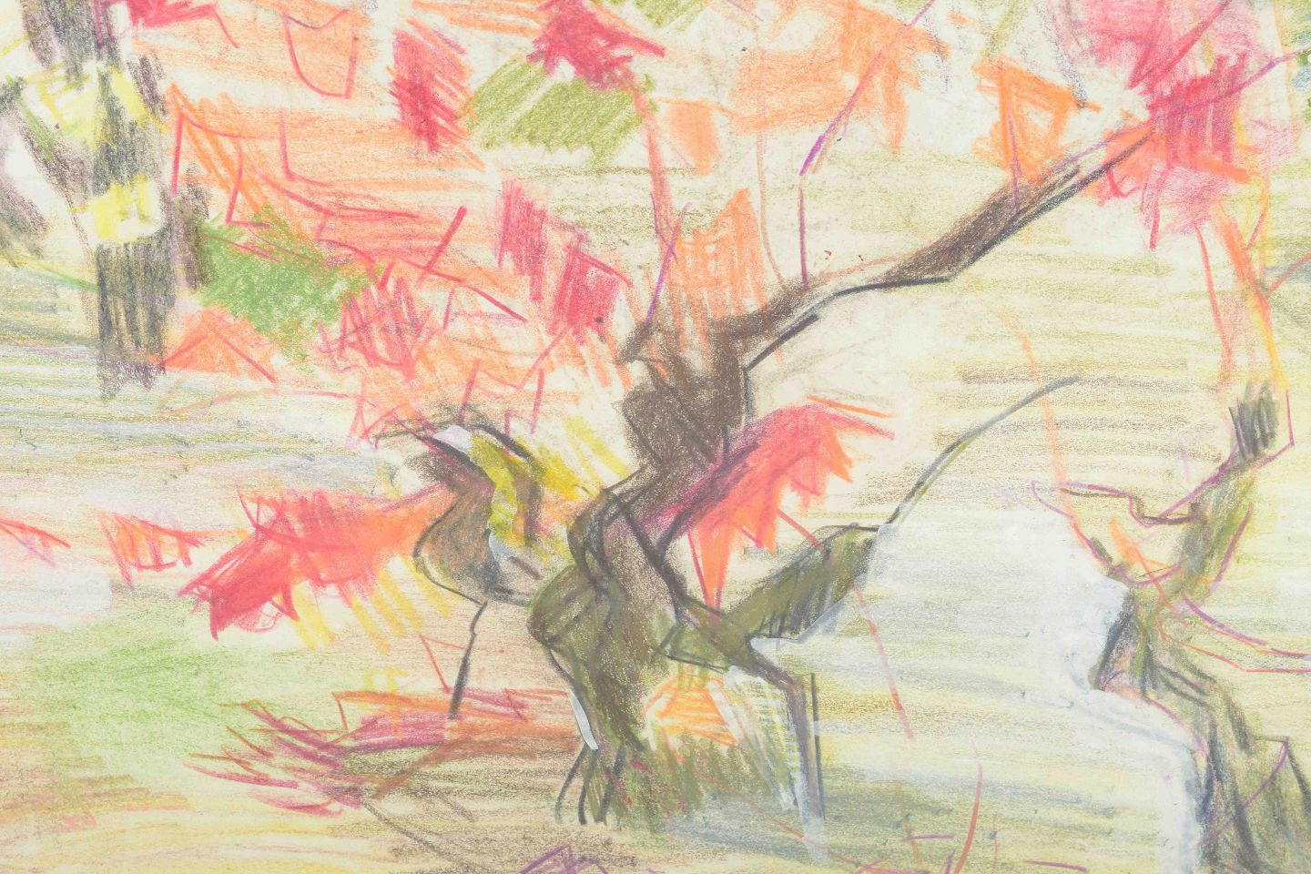 Brita af Klercker. Composition abstraite colorée. Pastel sur papier. Années 1950/60
