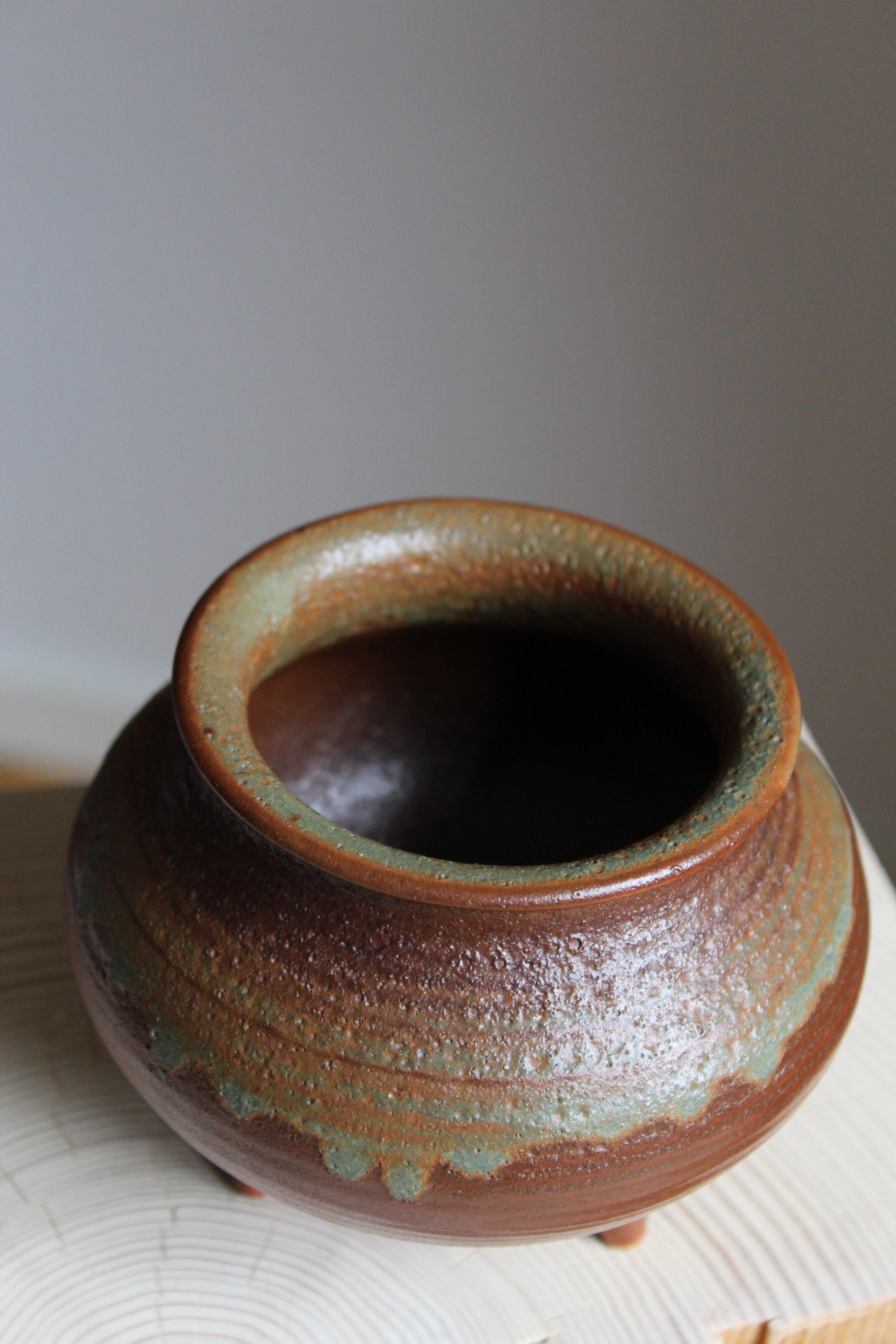 Finnish Brita Heilimo, Vase, Glazed Stoneware, Arabia, Finland, 1950s