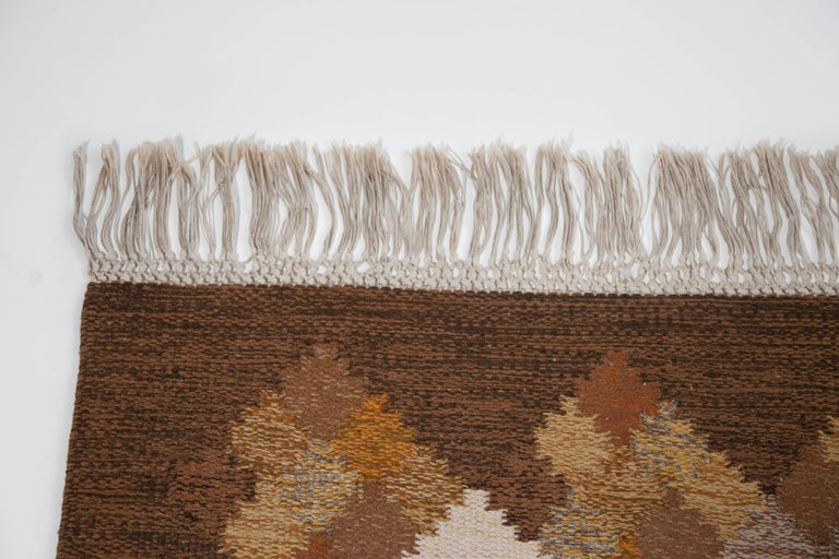 Brita Svefors Brown and Tan Flat-Weave Rug 