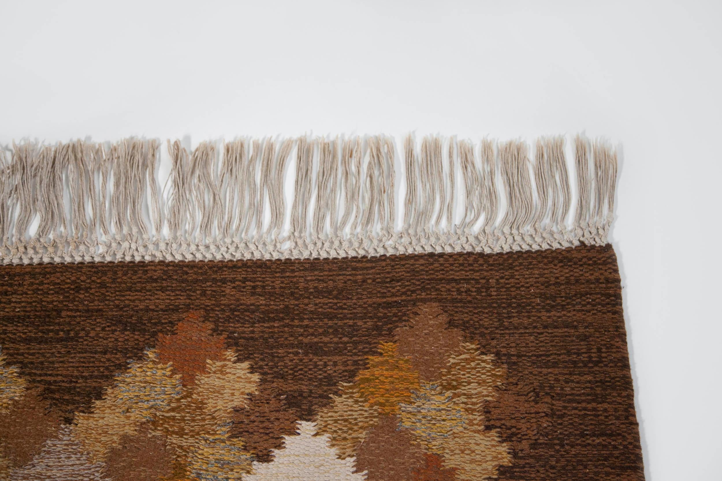 Brita Svefors Brown and Tan Flat-Weave Rug 
