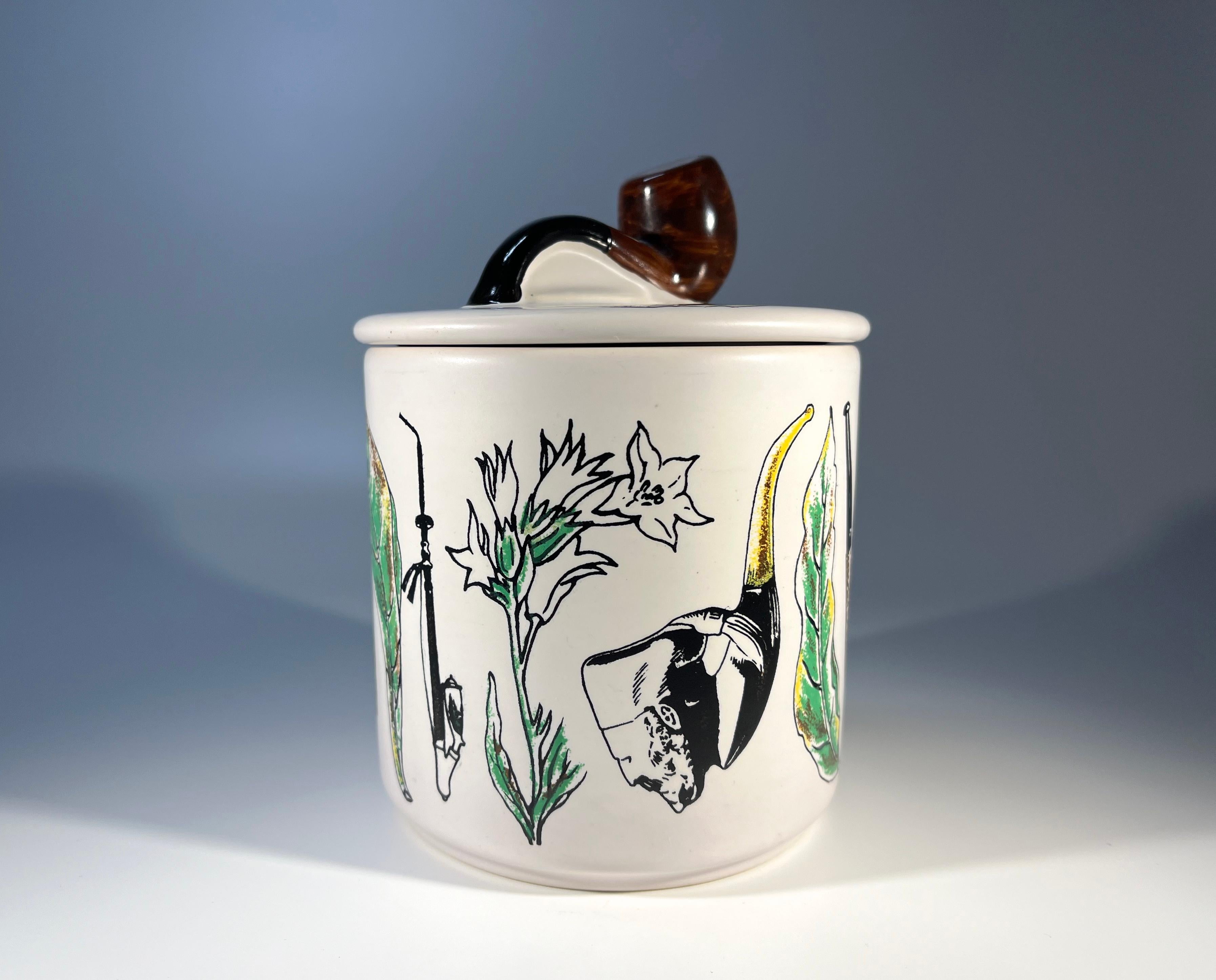 20th Century Britain's Best Briar - BBB,  Danish Pipe Mid-Century Ceramic Humidor Tobacco Jar For Sale