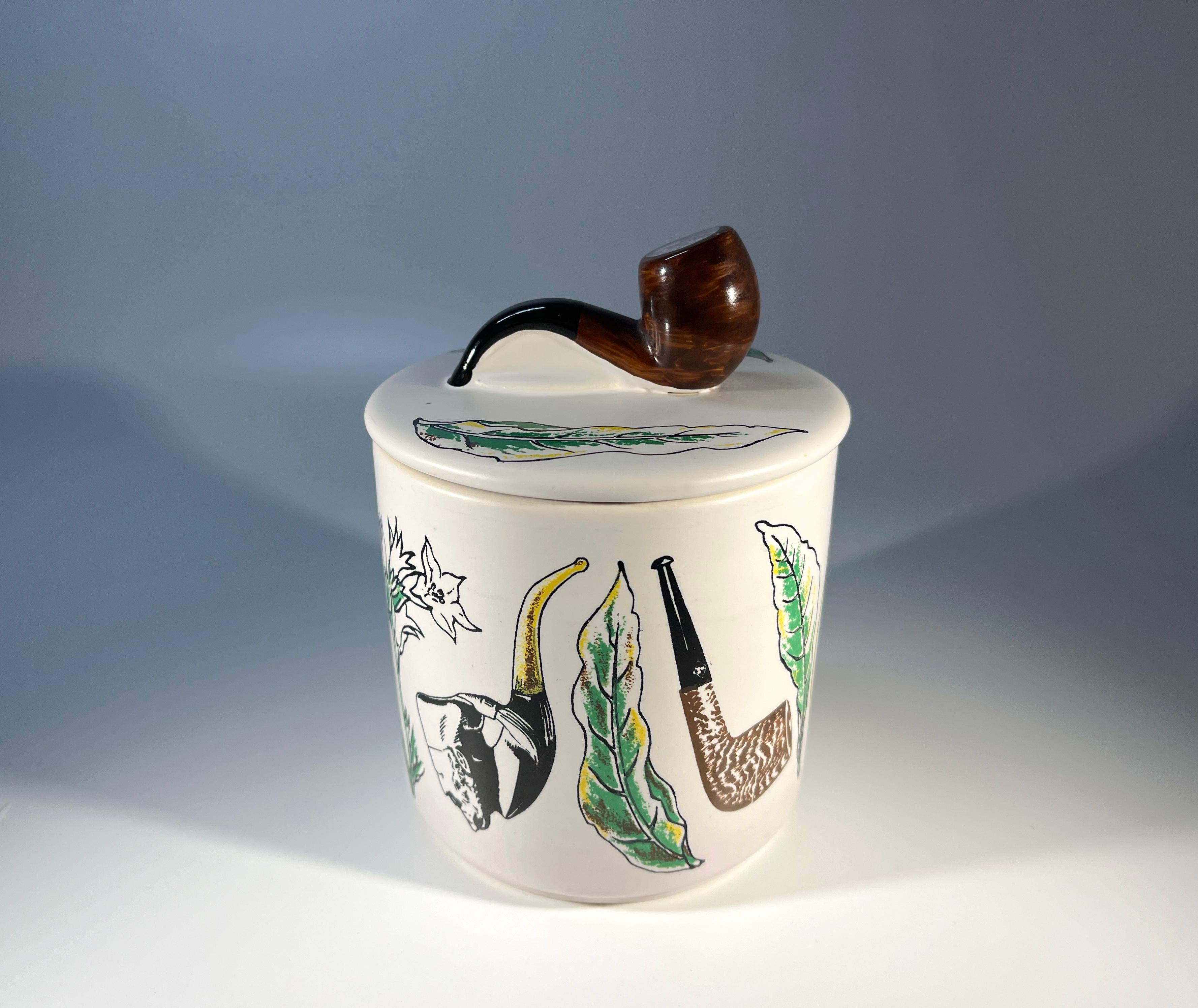 Britain's Best Briar - BBB,  Danish Pipe Mid-Century Ceramic Humidor Tobacco Jar For Sale 1