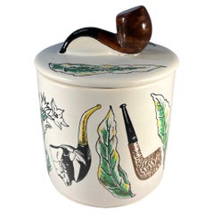 Vintage Britain's Best Briar - BBB,  Danish Pipe Mid-Century Ceramic Humidor Tobacco Jar