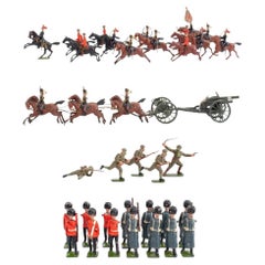 Used Britains Ltd Artillery Carriage & Lead Soldiers