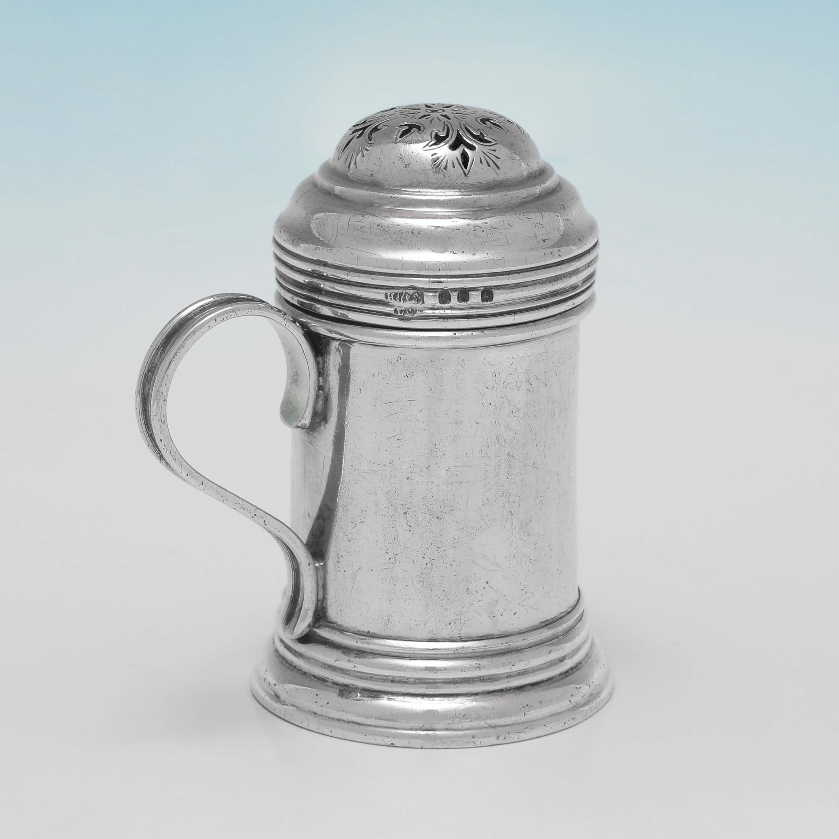 Britannia-Standard-Silber-Kaffee-Pfefferstreuer, London 1930, George I.-Stil (Englisch) im Angebot
