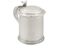 Antique William III Britannia Standard Argent Quart et demi Tankard