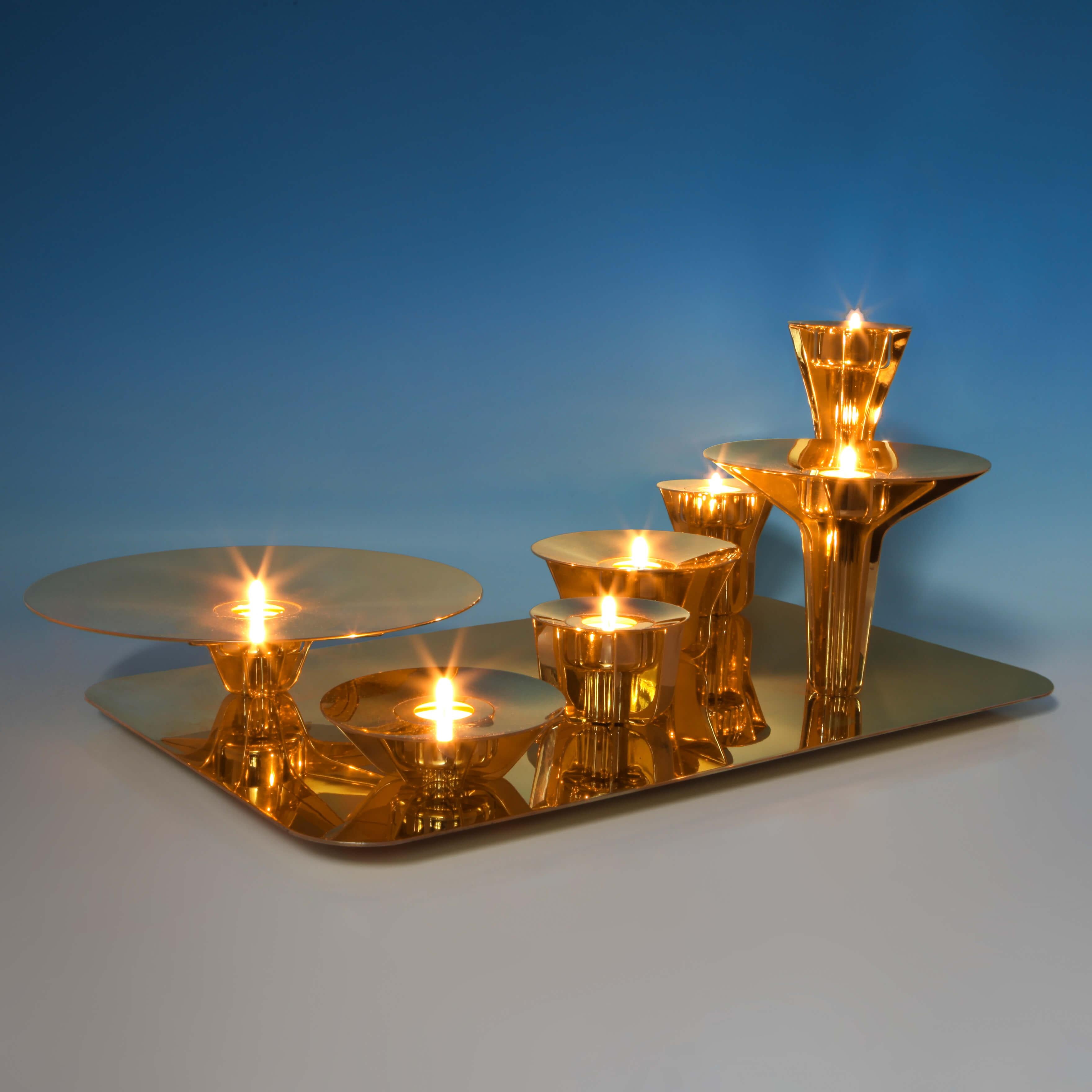 English Modern Silver Gilt Surtout De Table Designed by Barber & Osgerby for Mallett For Sale
