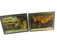 Juego de 4 Mezzotintas Eglomise del Periodo de Regencia Britannia's Triumph by Walker&Hinton