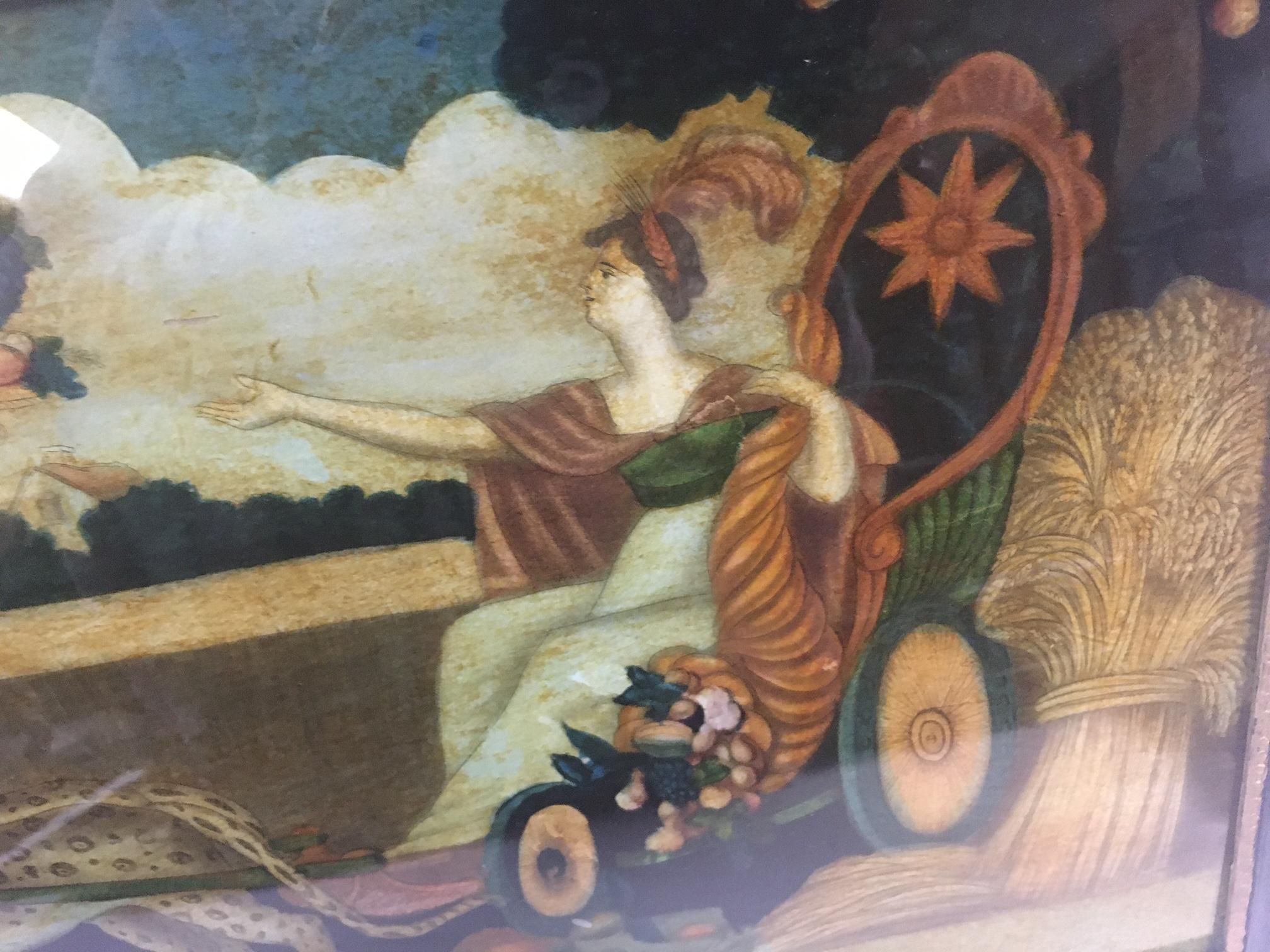 Britannia's Triumph Regency Periode Eglomise Mezzotints 4er-Set von Walker&Hinton (Gemalt) im Angebot