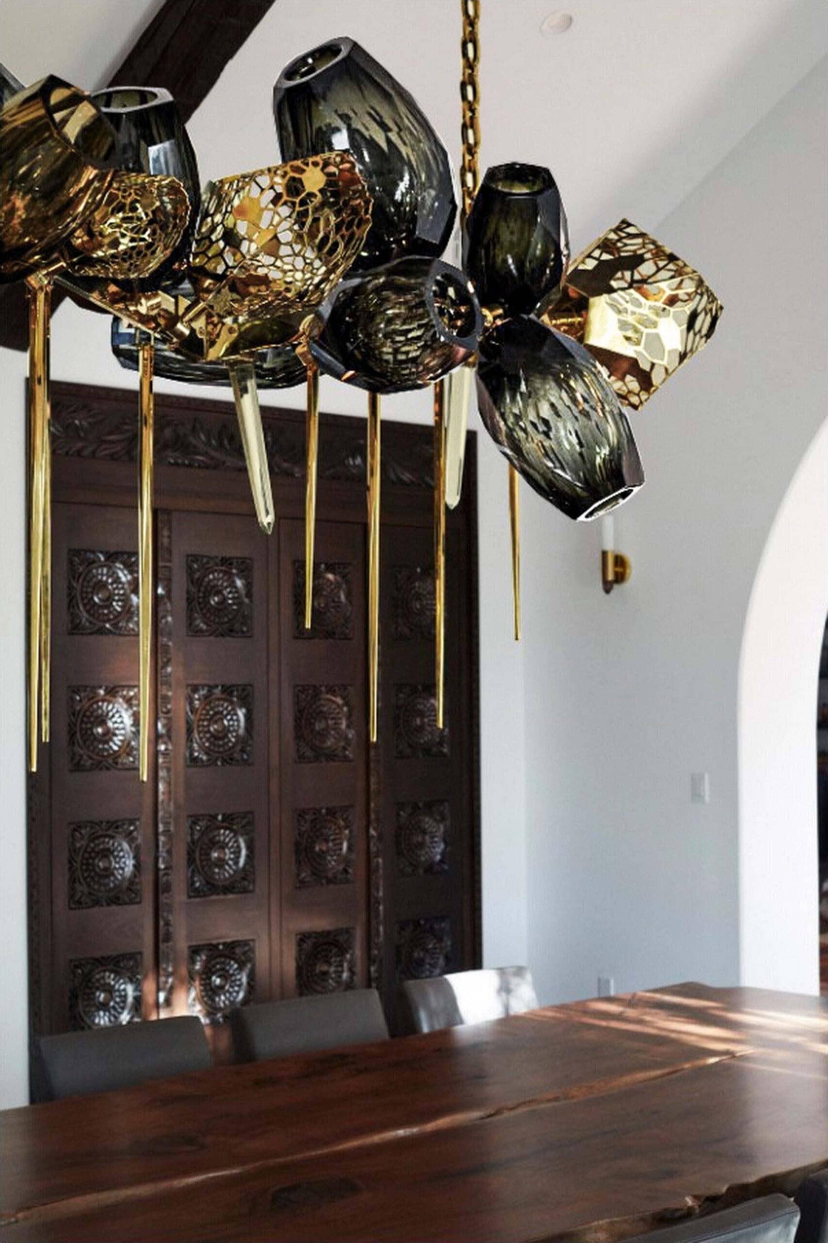 Britannica Kronleuchter Horizontal: Murano Glas und Bronze Kronleuchter 78'' im Angebot 2
