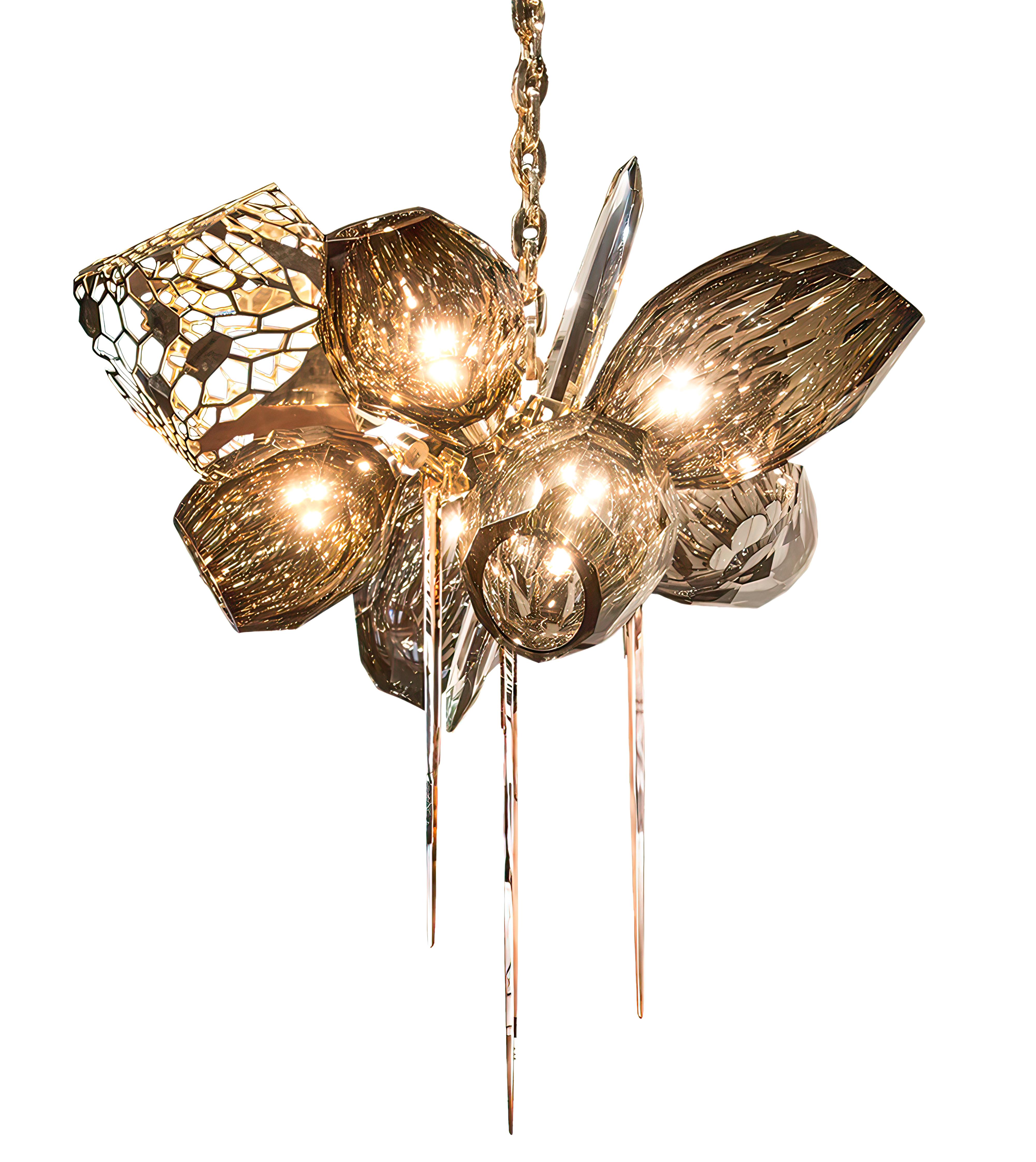 Britannica Chandelier 'Oval':  Murano Glass and Bronze Chandelier For Sale