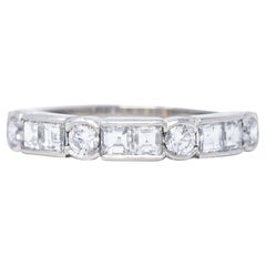 British 0.72 Carat Diamond Platinum Wedding Band Ring