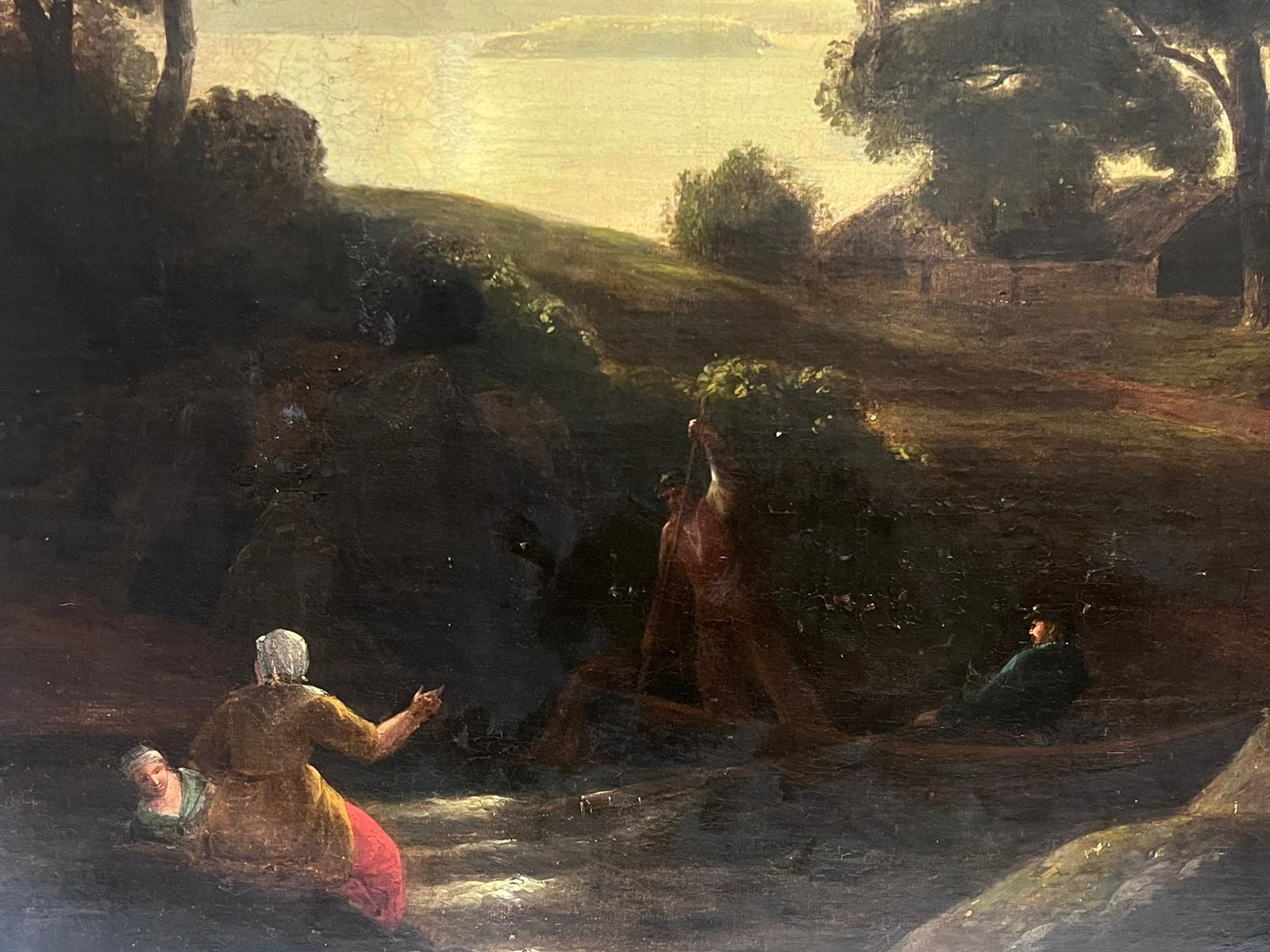 Landschaft in der Abenddämmerung
Britische Schule, 18. Jahrhundert
Öl auf Leinwand, ungerahmt
Gemälde: 32 x 41 Zoll
Provenienz: Privatsammlung, Großbritannien
Zustand: sehr guter und gesunder Zustand