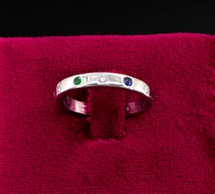 British .50 Ct. Diamond Emerald Sapphire 18 KT Eternity ring