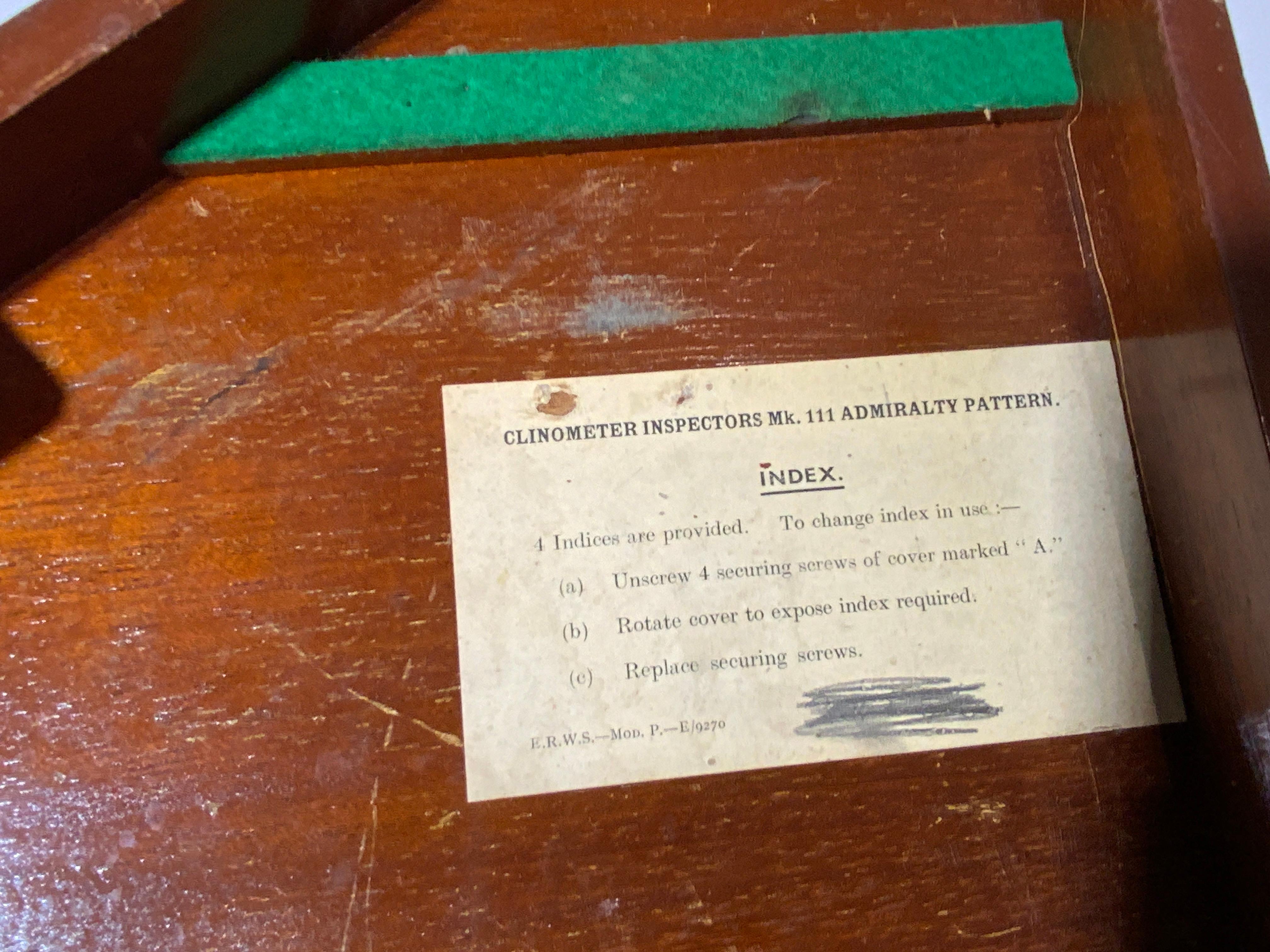 Clinometer de l'amiral britannique Mark III en vente 2