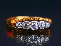 British Alliance Ring 0.45 ctw Diamonds solid 18K Gold Platinum ØUS7.75 / 3.5gr